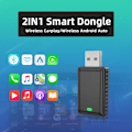 Miniatyrbillede 2 af 8: Trådløs Carplay Android Auto Trådløs Adapter Smart Dongle 2in 1 2,4G & 5,8Ghz WiFi BT Auto Connect Plug&Play For Wired AA  CP