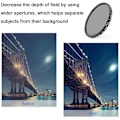 Miniatyrbild 3 av 6: DSLR Kamera Variabel ND Filter Neutral Densitet Fader Justerbar ND2-400 40,5 mm