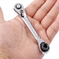 Miniatyrbilde 3 av 5: Mini 1/4tommer Dobbel Ended Quick Socket Ratchet Nutch Stang Skrutrekker Bit Hånd verktøy