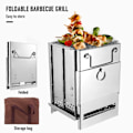 Miniatyrbilde 6 av 7: Camping ved komfyr rustfritt stål foldbar mini kull grill utendørs komfyr grill grill