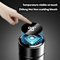 Miniatyrbillede 5 af 6: 500ml Sort Rustfrit Stål Creative Smart Termos Flaske Temperature Display