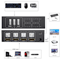 Miniatyrbillede 2 af 7: 4 Port HDMI KVM Switch 4 in 1 out 4K 60Hz HDMI USB Switch Selector