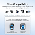 Miniatyrbild 5 av 7: Vänd USB C till USB Typ B 3.0 Kabel för HDD Case Disk Hölje Webb Kamera Digital Video Blue ray Drive Typ C Square Cord  NY
