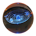 Miniatyrbillede 2 af 4: 3D krystal lys lampe glødende planetarisk galakse nat lys krystal kugle nat lys sengekant lys hjem indretning
