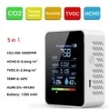 Miniatyrbild 8 av 8: Multifunktionell 5in1 CO2 Mätare Digital Temperatur Fuktighetstestare Koldioxid TVOC HCHO Detektor Luft Kvalitet Monitor
