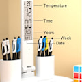 Miniatyrbillede 5 af 11: LED skrivebord lampe USB dæmpbar touch foldbar bord lampe med kalender temperatur ur nat lys