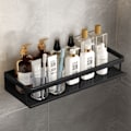 Miniatyrbillede 2 af 7: Sort Space Aluminium Toilet Rack Vægmonteret Badeværelse hylder