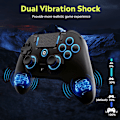Miniatyrbild 4 av 7: Trådlös kontroller för PS4 PS3 PS2 IOS Android PC Hall Effect 9-color LED lights Vibration effekt PS4 Gamepad