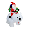 Miniatyrbild 1 av 7: Uppblåsbar Jultomte Ridning A Shaking Polar Bear Jul Dekoration Utomhus med Roterande LED