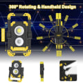 Miniatyrbillede 2 af 4: Genopladelig LED Work Light, 360 Degree Rotating Light
