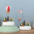 Miniatyrbilde 3 av 11: Lysende jule landsby musikk roterende nisse nisse tre jule pynt