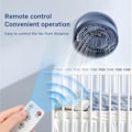 Miniatyrbilde 4 av 9: Fjernkontroll Kontroll Trådløs Stansefri Vegg Sirkulasjon Luft Kjøling Vifte med LED Lys Fallbar Elektrisk Ventilator Bord vifte