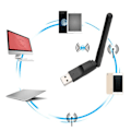 Pikkukuva 3 / 7: 2.4GHz USB 2.0 sovitin 150Mbps WiFi langaton verkko kortti antennilla