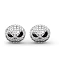 Miniatyrbillede 1 af 5: Jack Circle Crystal Øreringe Mareridt Før jul Tegnefilm Gotisk Fest Smykker Skull Stud Øreringe