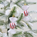 Miniatyrbilde 2 av 7: 12 stk julepynt 10cm rød og hvit godteri jule pynt