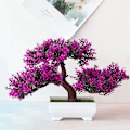 Miniatyrbillede 8 af 10: Kunstige planter bonsai små træer potte falske planter blomster potte pynt til hjem fest bryllup pynt tilbehør