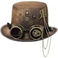Miniatyrbild 6 av 7: Steampunk Män Hatt Med Goggles Gay Topp Hatt Jazz Hatt Gothic Steampunk Topp Hatt För Män