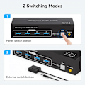 Miniatyrbilde 6 av 7: Dual Monitor DP KVM Switch 4K 120Hz 2x2 USB 3.0 HDMI KVM Switch 2 in 2 out