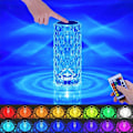 Miniatyrbillede 1 af 8: LED Krystal Bord Lampe Rose Lys Projektor 3/16 Farver Touch Nat Lys Romantisk Diamant Atmosfære Lys USB Home Bar Dekor