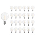 Miniatyrbillede 1 af 6: 25 stykker G40 1W LED String Lys Udskiftning Pære E12 220V Varm Hvid 2200K LED Lamper Udskift 7W Glødelamper Pærer Plastik