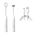 Miniatyrbilde 1 av 7: 2 i 1 USB oppladbar Elektrisk Egg Visp Visp Kaffe Mixer Dobbelt hoder Melk skummer