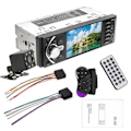 Miniatyrbillede 10 af 10: 4,1 tommer Bil Radio 1Din Audio Stereo FM Bluetooth Rat Hjul