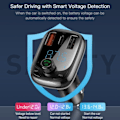 Miniatyrbillede 3 af 7: FM sender bil hurtig oplader til telefon bluetooth 5.0 bil kit lyd mp3 afspiller