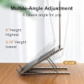 Miniatyrbillede 3 af 6: Aluminium legering Bærbar computer holder stativ justerbar foldbar bærbar til notebook computer beslag løftning køling holder skridsikker
