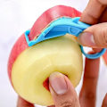 Miniatyrbillede 3 af 8: Frugt æble kiwi skræller appelsin kutter grøntsag rustfrit stål skrællere bærbar manuel skrælning