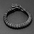 Miniatyrbillede 6 af 7: Drage spænde slange kæde til mænd punk sort armbånd rustfrit stål smykker rock tilbehør