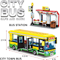 Miniatyrbillede 3 af 7: 416 stykker By By Bus Station Center Busstation Bygning Kit Bedste Læring Rollespil Stængel Blok Lege legetøj