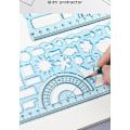 Miniatyrbillede 4 af 6: Multi Shaped Plastic Lineal Maling Tegning Skabelon Oval Geometrisk Skabelon Kurve Mønster