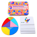 Miniatyrbilde 5 av 8: 3D tre variabel tangram stikksag puslespill leker med form kort barn pedagogisk puslespill leketøy
