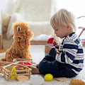 Miniatyrbilde 5 av 6: Highland Cow Fylt Dyr Plysj Leker, Realistisk Myk Køse gård leke, 10tommers myk ku plysj leke jule gave til barn