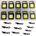 Pikkukuva 5 / 8: 10 kpl mini LED 1800LM taskulamppu avaimenperä monitoimi kannettava COB Camping lamput