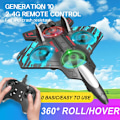 Miniatyrbillede 7 af 8: Svævefly Flyv Helikopter RC Hobby Jet Plane 2.4G Stunt Fjernbetjening Skum Fighter Fly Legetøj Med Lys