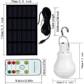 Pikkukuva 6 / 7: LED aurinko polttimo valo vedenpitävä ulkokäyttö 5V USB ladattu riippuva hätä auringonvalo sähköinen lamppu