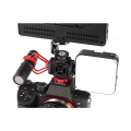 Miniatyrbillede 5 af 6: Triple Cold Shoe 1/4'' Screw Adapter Extend Microphone Fill Light Monitor Magic Arm DSLR Kamera Tilbehør