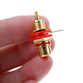 Miniatyrbillede 4 af 6: 1 par Ny RCA hun stik stik chassis panel montering adapter lyd terminal stik