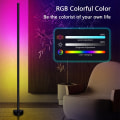 Miniatyrbilde 4 av 7: Stue Rom Dimbar Hjørne Gulv Lampe 141cm Stativ Bluetooth RGB LED Mood Light