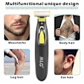 Miniatyrbillede 7 af 7: Bærbar Full Krop trimmer USB T Shaped Blade Razor