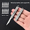 Miniatyrbillede 2 af 8: Rustfrit stål foldning skalpel medicinsk foldning kniv EDC udendørs udpakning lomme kniv