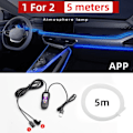 Pikkukuva 8 / 8: Auto Sisustus Valot Koriste Ambient Lamppu USB Optinen Kuitu Neon Ilmakehä valo nauha