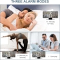 Miniatyrbillede 5 af 6: 180° Arm Projektion Digital Alarm Ur Temperatur Fugtighed Nat Tilstand Snooze Tabel Ur