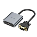 Miniatyrbild 1 av 6: Hagibis VGA till HDMI-kompatibel adapter Med 3,5 mm AUX Audio jack 1080P hane till hona omvandlare för PC laptop HDTV projektor