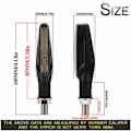 Miniatyrbillede 5 af 5: 2 STK Motorcykel Lys One-Line Strip 12led Motorcykel Løbende Vand Sving Signal Blinkende Signal Indikator Lys