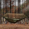 Miniatyrbillede 2 af 3: Automatisk hurtigåbning myggenet hængekøje udendørs camping stang hængekøje