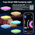 Miniatyrbilde 4 av 8: Camping Lantern Oppladbar LED Smart Lys Bluetooth Kontroll av Tuya APP Musikk Sync RGB LED Telt Belysning 13500mAh Utendørs 80W
