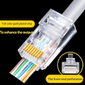 Miniatyrbillede 2 af 7: 50 pc'er RJ45 stik Cat6 stik netværk uskærmet RJ45 perforeret krystal hoved netværk kabel