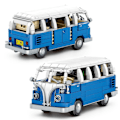 Miniatyrbillede 2 af 4: Ekspert Blå Bus Bygningsblokke STEM Turisme Bus Model Klodser Transport Serie Legetøj